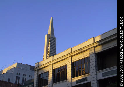 Photographs of San Francisco's Transamerica Building.