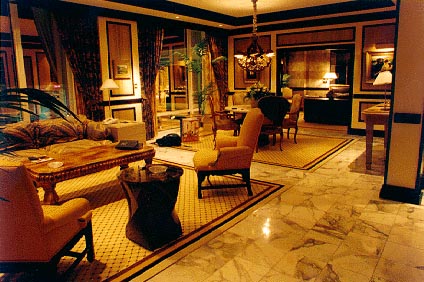 Photographs of a penthouse in the Miragine Hotel and Casino, Las Vegas, Nevada.